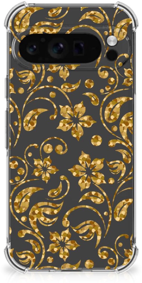 Google Pixel 9 Pro XL Case Gouden Bloemen