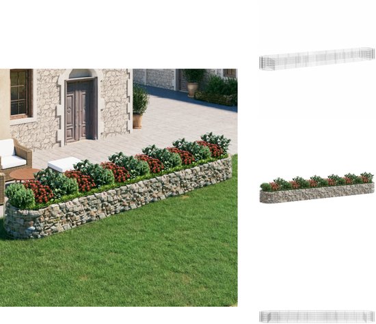vidaXL - Gabion - plantenbak - verhoogd - 600x100x50 - cm - gegalvaniseerd - ijzer