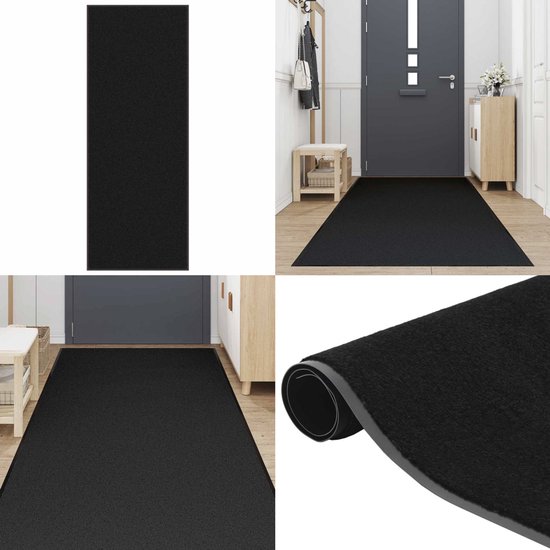 Vidaxl Deurmat 60x180 Cm Zwart | Vloerkleden, lopers en deurmatten