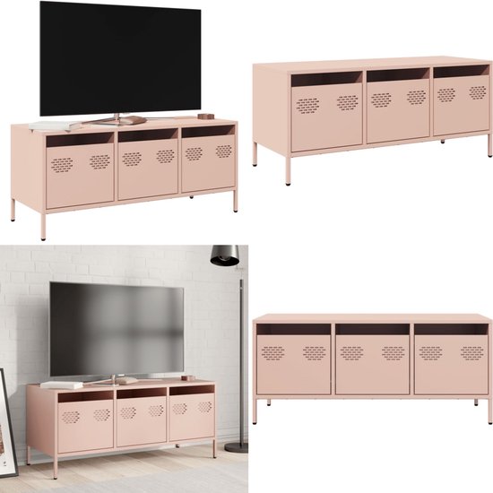 vidaXL Tv-meubel 101,5x39x43,5 cm koudgewalst staal mosterdgeel