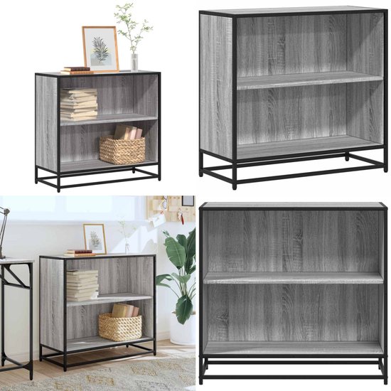 vidaXL Boekenrek 80x30x78,5 cm bewerkt hout en ijzer zwart