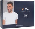 Verpakking met 6 witte OTA t-shirts, modern fit, voor heren.