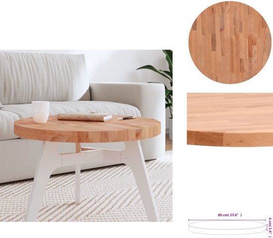 vidaXL Tafelblad rond 90x2,2 cm massief acaciahout vidaXL Tafelblad rond 90x2,2 cm massief acaciahout