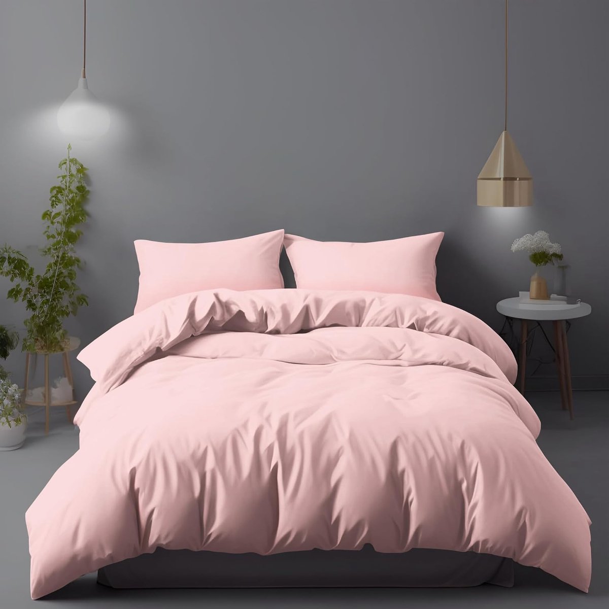 Dekbedovertrekset 240x220cm Roze Microvezel - Hypoallergeen, Onderhoudsvriendelijk en Luxe Comfort
