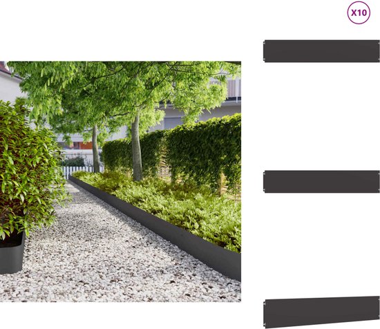 vidaXL Gras Rand Zilver 1000 x 15 x 0.03 cm Gegalvaniseerd - Overige Tuin en Terras