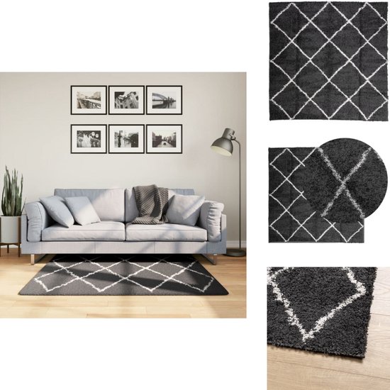 vidaXL Vloerkleed shaggy hoogpolig modern 120 cm groen, tapijt, kleed, vloermat, vloerbedekking, kleedje, kleed woonkamer, vloerkleed beige