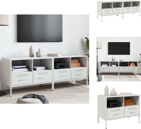 Meubles TV vidaXL 2 pièces 68 x 39 x 50,5 cm Acier Blanc