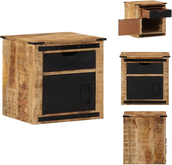 Nachtkastje met 3 lades 39x35x65 cm zwart | -nl