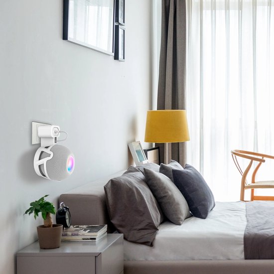 WiseGoods Premium Mini Speaker Houder Geschikt Voor Apple Homepod - Muurmontage Wall Mount - Muurbeugel Speakers - Wandbeugel Wit van WiseGoods — afbeelding 4