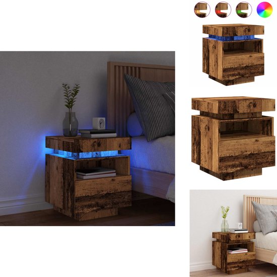 vidaXL Nachtkastjes 2 st met LED-verlichting 60x35x40 cm vidaXL Nachtkastjes 2 st met LED-verlichting 60x35x40 cm