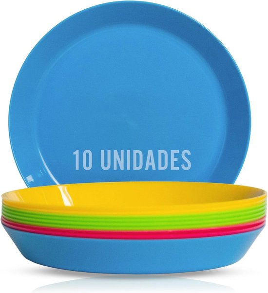Plastic en Bio borden/soepkomen: Plastic borden reusable wit 26cm