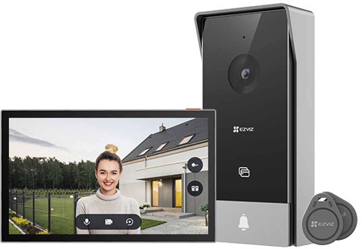 EZVIZ HP5 intercomsysteem - 17,8 cm (7") - Zwart en Zilver