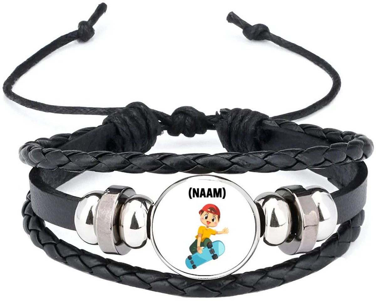 Akyol - skateboarden met eigen naam armband zwart - Sport - skateboarder - skaten