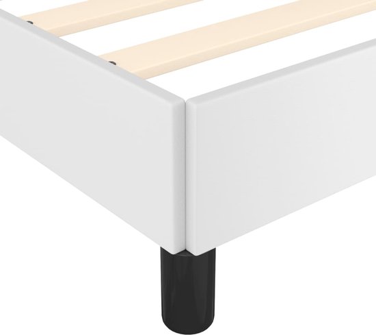 vidaXL Cadre de lit avec tête de lit Simili cuir Blanc 120x200 cm - Cadre de lit avec tête de lit - Encadrements de lit avec têtes de lit - Cadre de lit - Lit