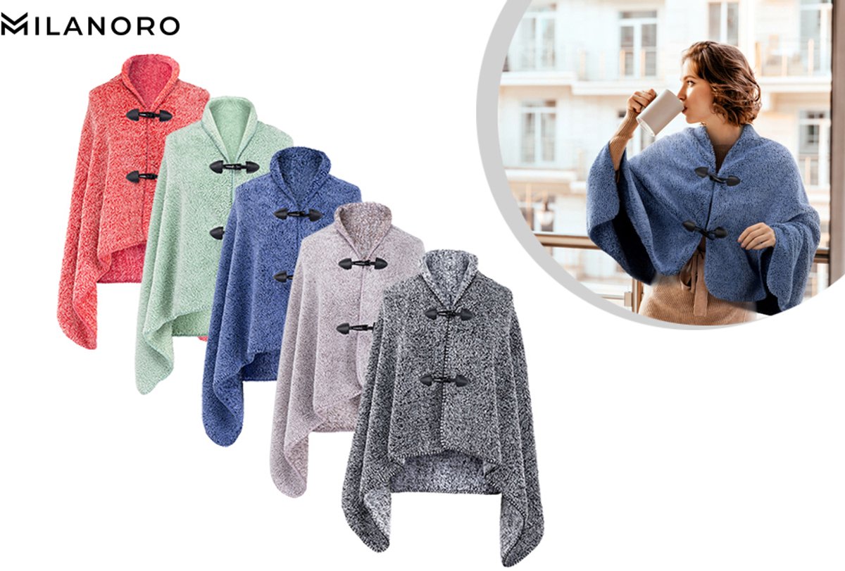 Milanoro - Zachte en warme poncho voor alle seizoenen - Taupe