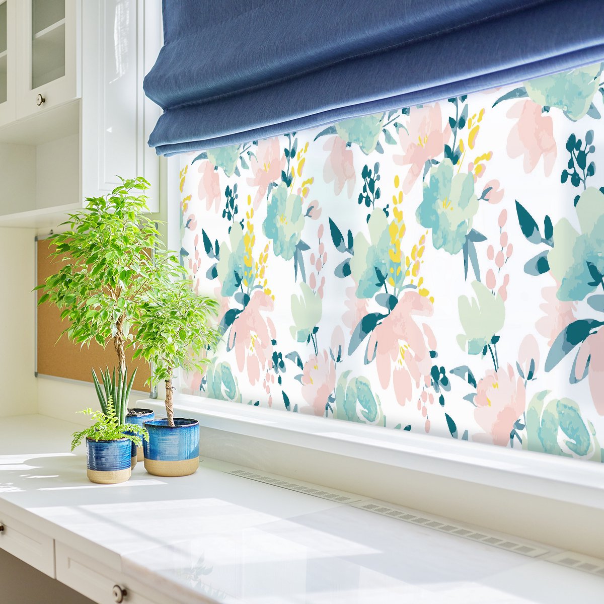 Privacy raamfolie - Bloemendesign - Raam- en douchedeurstickers - 40x100cm