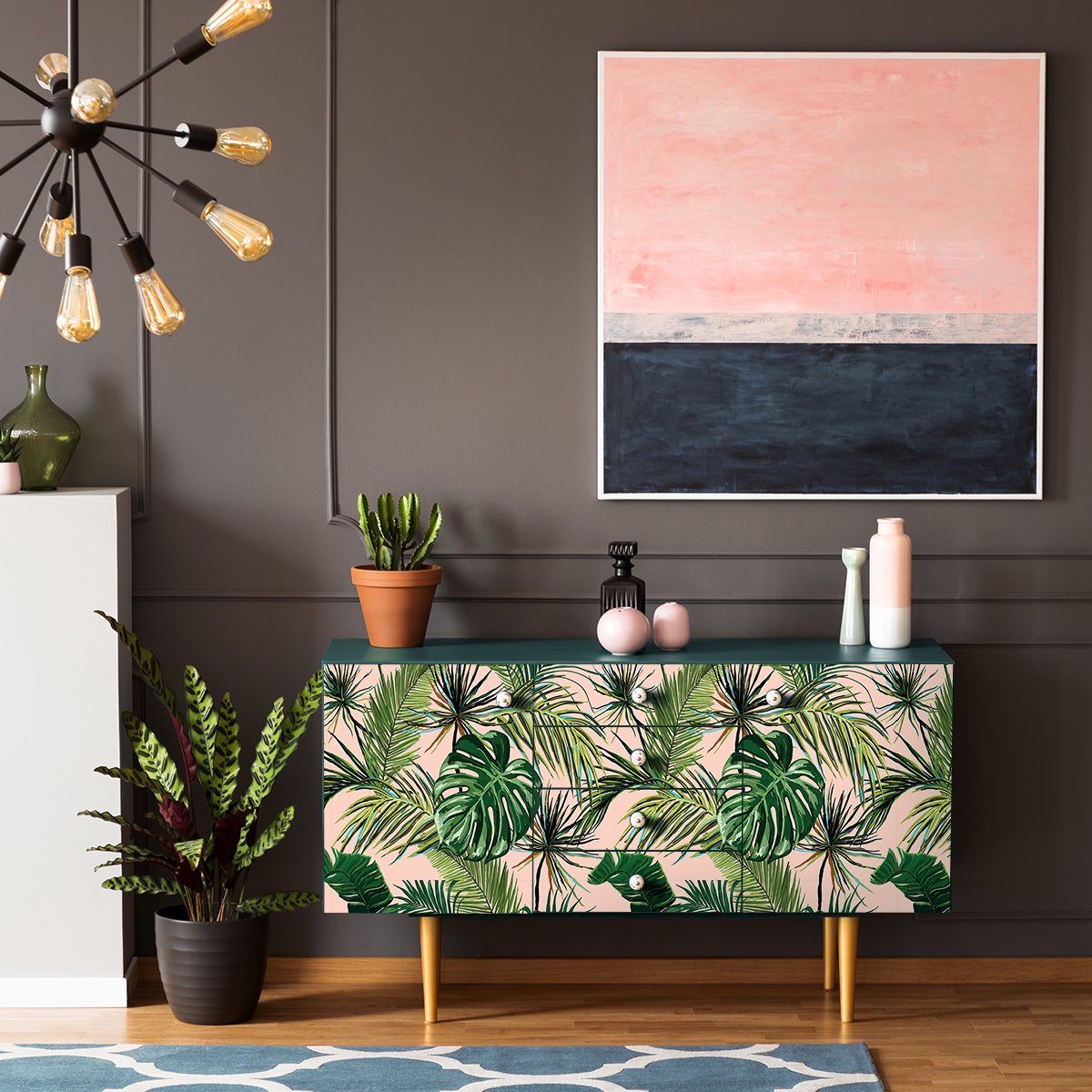 Ambiance Sticker Tropische chonticha meubelsticker, 40 x 60 cm Multi color