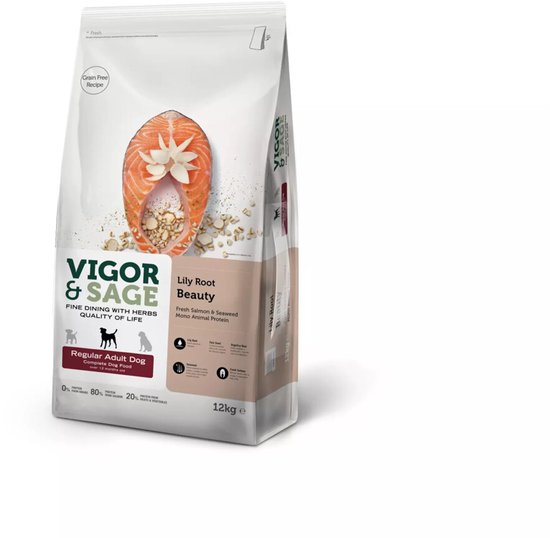 Vigor & Sage Hondenvoer Regular Lilly Root Beauty 12 kg