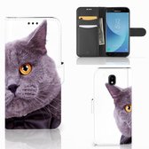 Geschikt voor Samsung Galaxy A30 Telefoonhoesje met Pasjes Kat