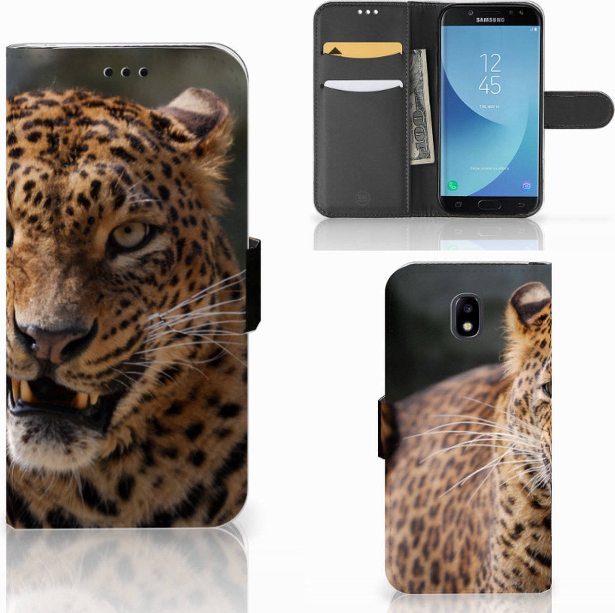 Samsung Galaxy A30 Telefoonhoesje met Pasjes Luipaard