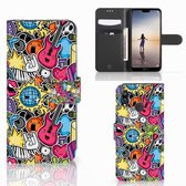 Geschikt voor Samsung Galaxy A30 Wallet Case met Pasjes Punk Rock