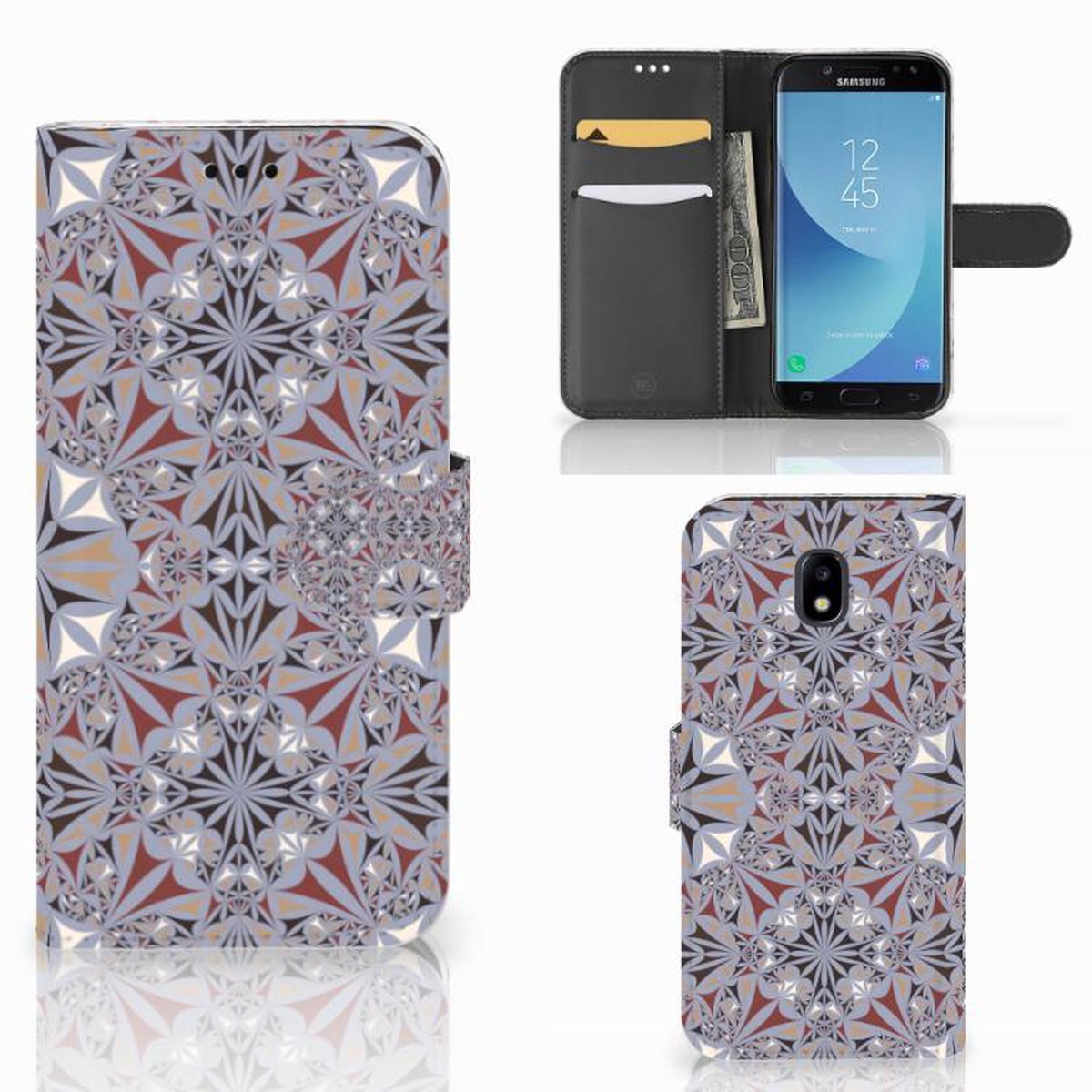 Samsung Galaxy A30 Bookcase Flower Tiles