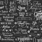 Papier cadeau Handlettering Zwart - Durable et élégant (30 à 100 cm x 200 mètres) |variante : 30 cm / 200 mtr.