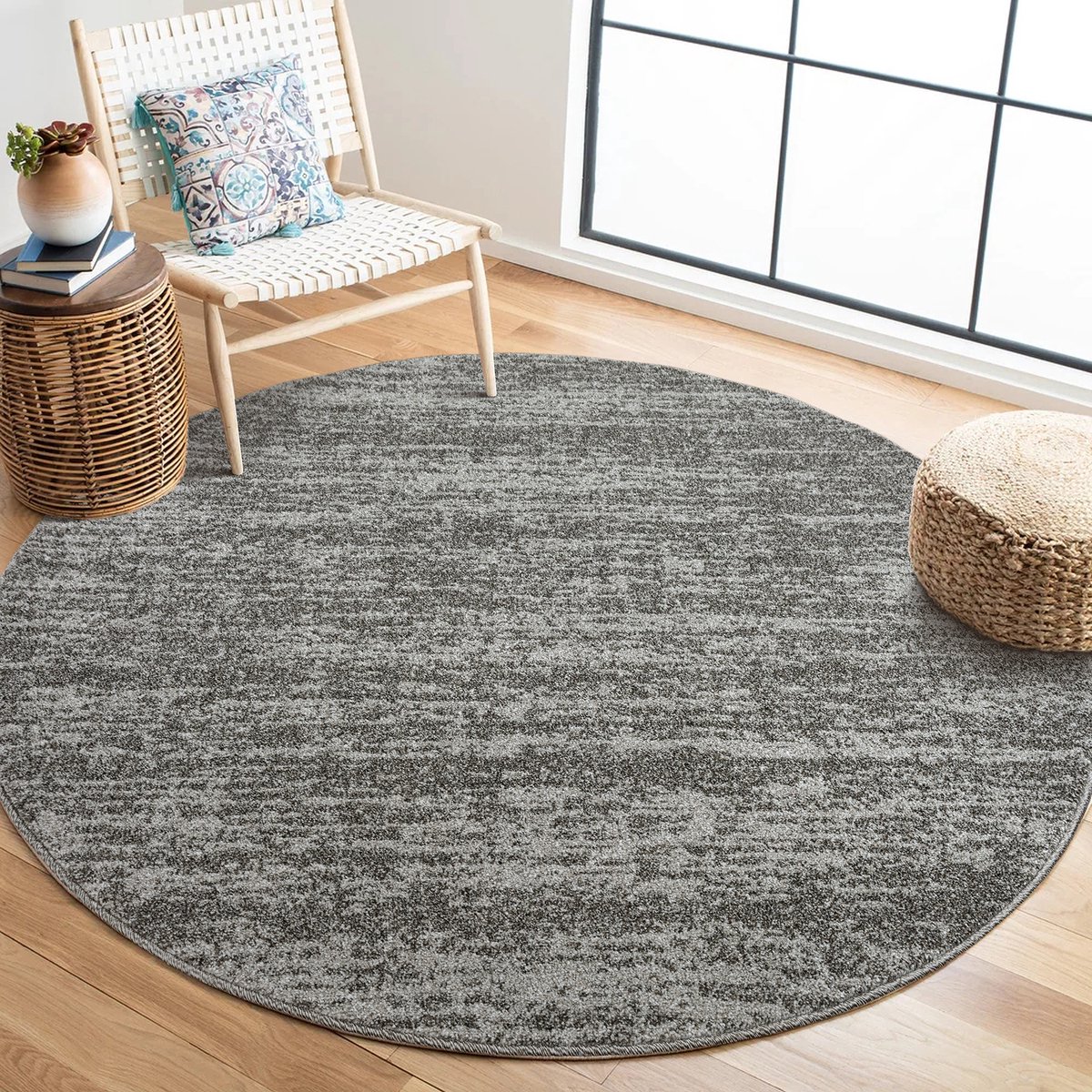 Muratap Relax Oslo - Laagpolig Effen Vloerkleed - Rond - Modern Tapijt - Grijs- 300 CM Ø