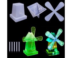 Siliconen mallen met 5 Lineaire As Resin Rotary Windmill Mold - Huis Epoxy Gietvorm voor DIY Home Decoratie