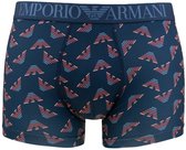 Emporio Armani heren microfiber boxer all over logo blauw