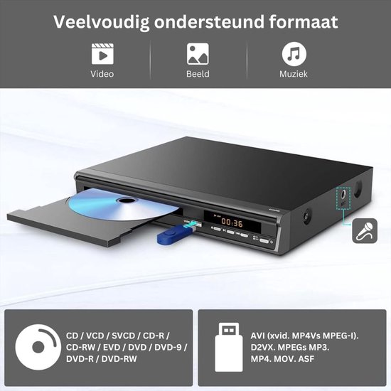VELTRR® DVD Speler met HDMI - Blu Ray Spelers - Externe DVVD Speler - Zwart van VELTRR — afbeelding 3