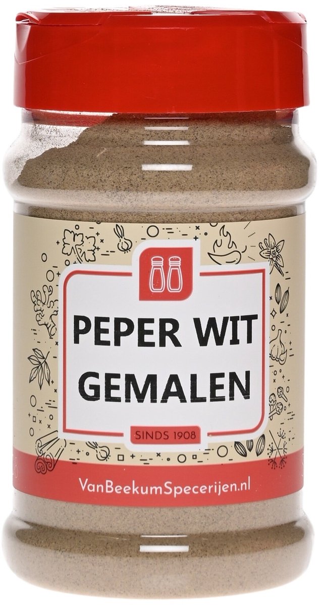 Goedkoopste Van Beekum Specerijen - Peper Wit Gemalen - Strooibus 200 Gram