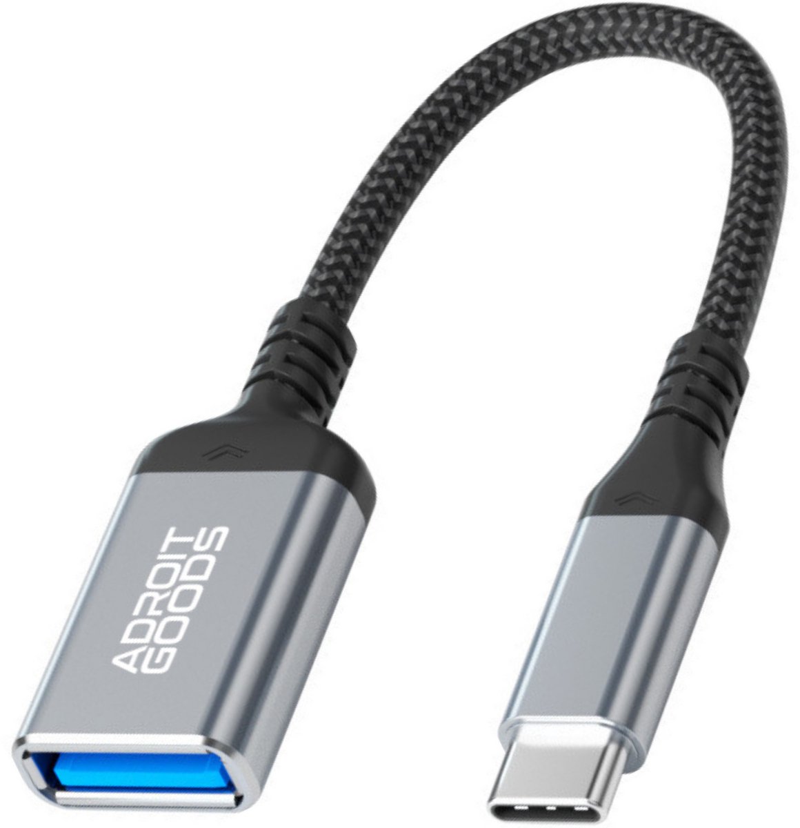 AdroitGoods USB-C naar USB-A adapter - OTG adapter - USB C Male to USB Female Adapter - USB-A 3.0 / USB-C 3.2 - Spacegrey