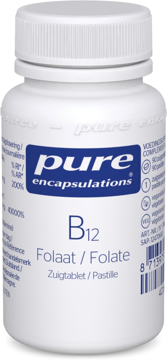 Goedkoopste Pure Encapsulations - Vitamine B12 Folaat - Combinatie van Vitamine B12 en Foliumzuur in een Zuigtablet - 90 Capsules
