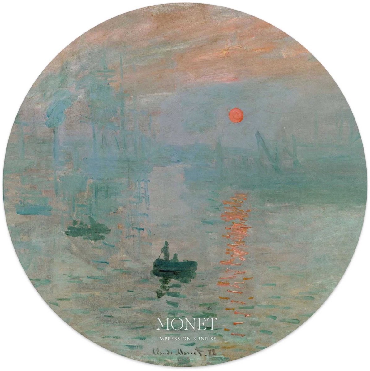 Glasschilderij Monet - Zonsopgang - Ø 50 - Glas - REINDERS