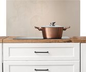 Crédence de Cuisinière en Aluminium 100x50 cm - Japandi - Beige - Moderne - Écran Pare-éclaboussures pour Plaque de Cuisson - Protection Murale