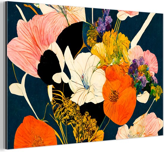 Tableau aluminium 90x60 cm - Décoration murale métal - Fleurs - Vase - Tableau - Plantes - Décoration murale métal salon - Décoration industrielle - Photo sur dibond - Accessoires industriels chambre