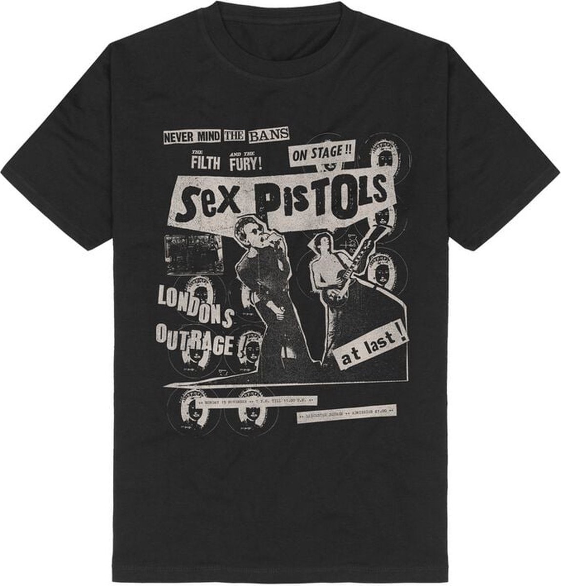 Sex Pistols London's Outrage Heren T-shirt - zwart - XL