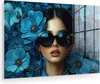 Femme, Bleu, Moderne