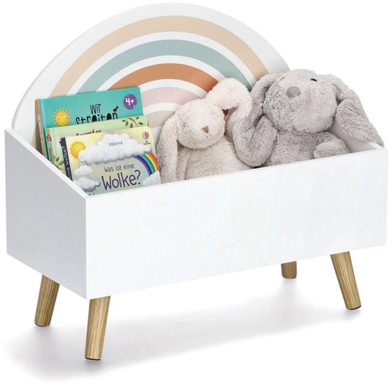 Coffre à jouets RAINBOW, MDF + pin