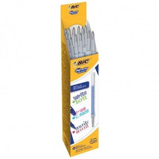Bic Gel-ocity Sneldrogende Intrekbare Gel Pen, Medium Point (0,7 mm), Zwart, 12 Count