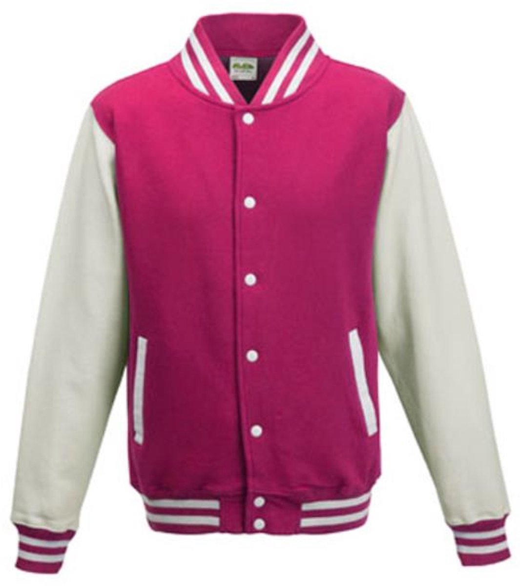 Just Hoods Varsity Jacket Hot Roze
