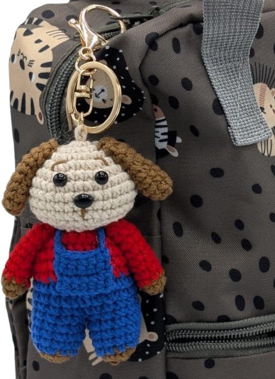 Grand X - Porte-clés chien / souris / vache - Lot de 3 - Porte-clés animal - Porte-clés en tissu - Bijou de sac - Porte-clés Adultes - Porte-clés Enfants - Porte-clés en peluche