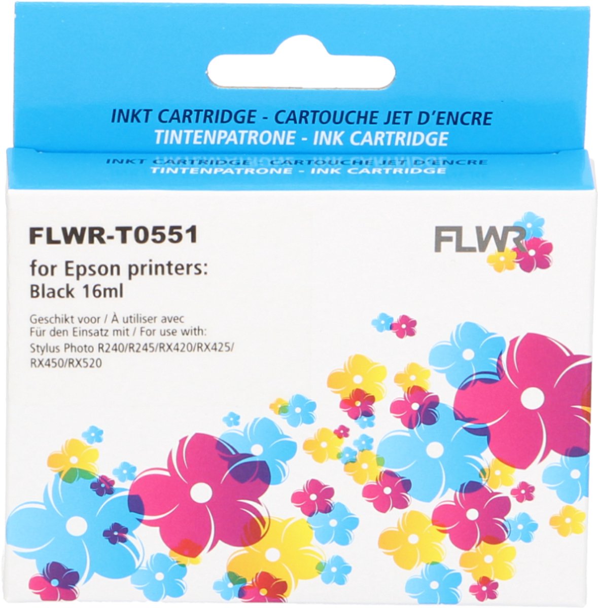 FLWR - Inktcartridge / T0551 / Zwart - Geschikt voor Epson