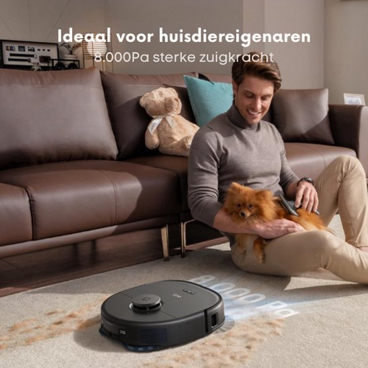 eufy X10 Pro Omni - Complete Robotstofzuiger met dweil en Vervangingssets - Robot Vacuum 8000 Pa zuigkracht - Tapijt detectie AI-obstakel vermijding - Wast en droogt de dwei - Automatisch legen en vullen — afbeelding 6