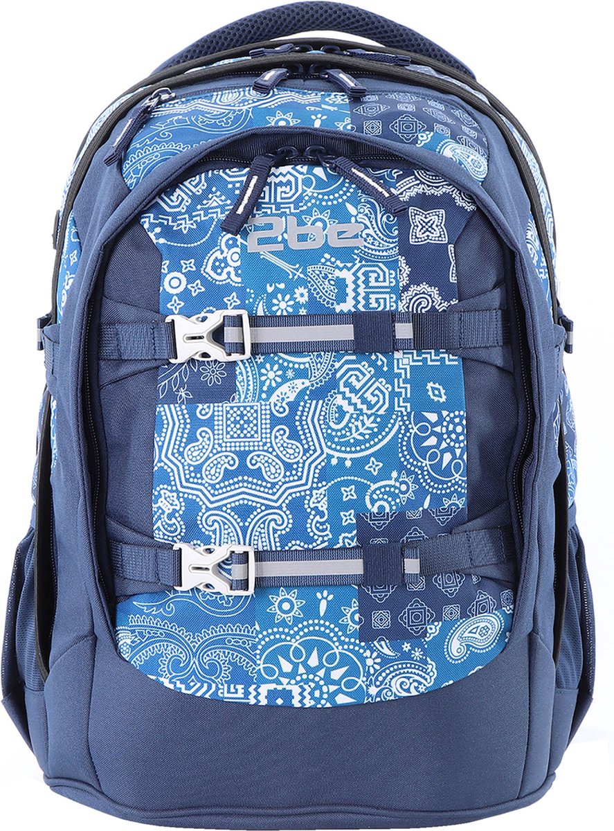 2be Schoolrugzak met ergonomische rug - 15 inch laptopvak Koningsblauw - Koningsblauw