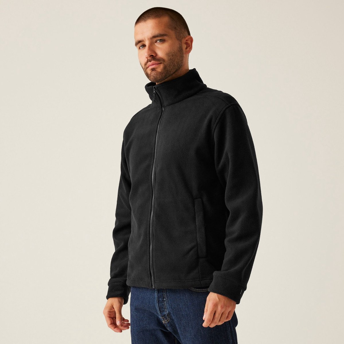 Fleece Hiking Heren Model Thor 350 Zwart