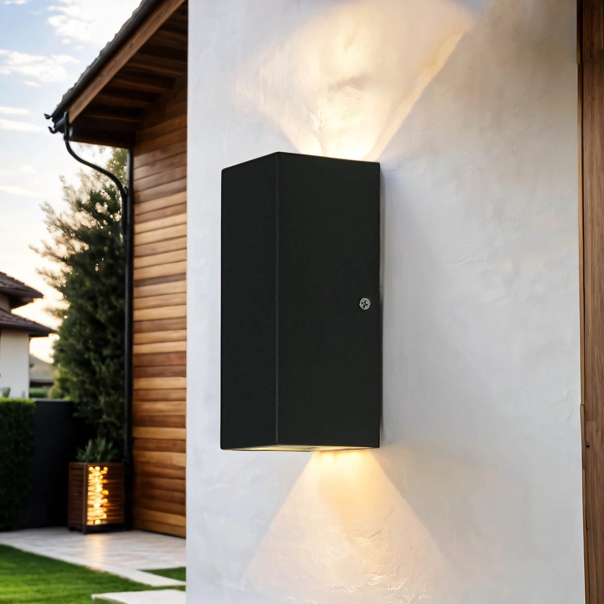 Licht-Erlebnisse - Salvador - LED - Wandlamp - IP44 - 3000K - van - Roestvrij staal glas - in - antraziet