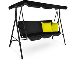 Outtec® Schommelbank - 3 Persoons - met 2 Kussens - tot 250 kg - 170 x 110 x 153 cm - Verstelbaar Zonnedak - UV40-bescherming - voor Tuin, Buiten - Tuinmeubelen