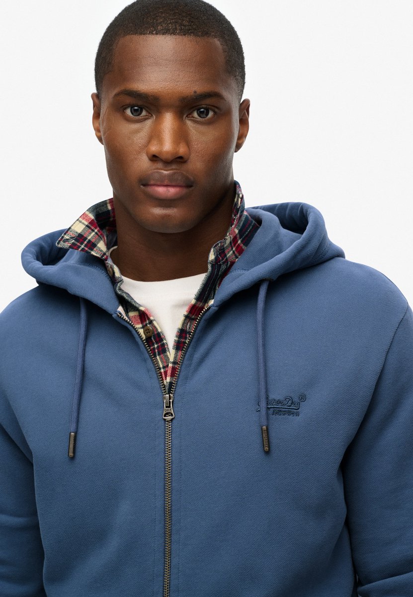 Superdry Essential Logo Rits Hoodie Heren Hoodies Blauw